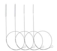 40 Inches Brush Cleaner for Cleaning Straw, Kegerator, Feeding Tube, Siphon Hose, Sunroof Drain, Refrigerator Drain, 4PCS (White)