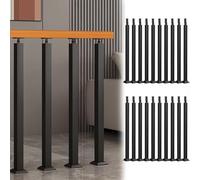 40" Indoor Stair Railing Kits 20 Pack Black Metal Baluster PostsDurable Staircase Railing for Steps Balconies Decks & Patio StairsStylish Outdoor Decor
