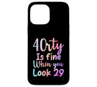 40 is fine when you look 29 funny 40th Birthday tie dye Case for iPhone 13 Pro Max