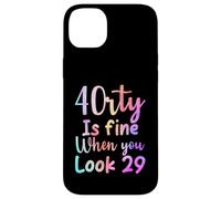 40 is fine when you look 29 funny 40th Birthday tie dye Case for iPhone 14 Plus