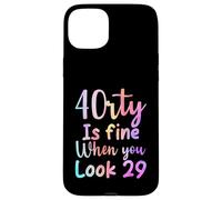40 is fine when you look 29 funny 40th Birthday tie dye Case for iPhone 15 Plus