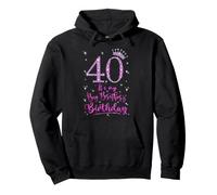 40 It's My Big Brother's Birthday Pink Crown 40 Years Old Pullover Hoodie