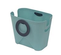 40 L Laundry Basket Ergonomic Laundry Basket with Air-Permeable Decoration Non-Slip Soft Handles Small Hip Hug Basket Laundry Storage Bathroom Home (Blue)