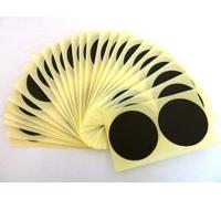 40 Labels, 50mm Diameter Round, Black, Plastic/Vinyl Colour Code Stickers, Self-Adhesive Sticky Coloured Dots