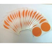 40 Labels, 50mm Diameter Round, Orange, Plastic/Vinyl Colour Code Stickers, Self-Adhesive Sticky Dots