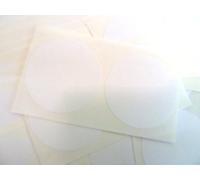 40 Labels, 50mm Diameter Round, White, Plastic/Vinyl Colour Code Stickers, Self-Adhesive Sticky Dots
