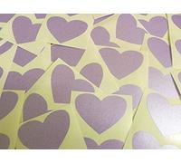 40 Labels, 50x37mm Hearts, Purple, Lilac, Colour Code Stickers, Self-Adhesive Sticky Coloured Hearts