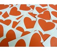 40 Labels, 50x37mm Hearts, Red, Colour Code Stickers, Self-Adhesive Sticky Coloured Hearts