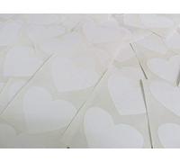 40 Labels, 50x37mm Hearts, White, Colour Code Stickers, Self-Adhesive Sticky Coloured Hearts