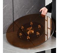40" Lazy Susan Turntable - Rotating Serving Tray for Dining Table Sturdy Round C Tabletop 32"/80cm Brown Easy Spin Perfect for Parties and Gatherings