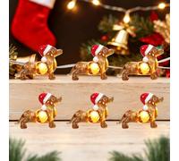 40 LED 4 Meters Wire Mini Dachshund Shaped LED Lights Battery Operated | 2 Modes,Warm White,Dachshund Gifts,Sausage Dog String Lights for Wedding Birthday Party Christmas Tree Decor