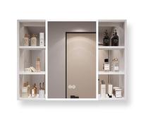 40" LED Lighted Bathroom Medicine Cabinet with Defogger & Makeup Mirror Wall Mounted Decorative Vanity with Storage & Open Shelves Touch Switch Aluminum Finish