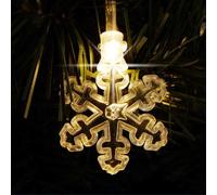 40 LED Snowflake String Lights Warm White Winter Decoration Christmas Lighting