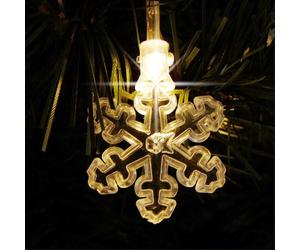 40 LED Snowflake String Lights Warm White Winter Decoration Christmas Lighting