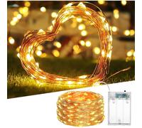 SHATCHI 2 Pack of 40 LED/4m Fairy String Lights Copper Wire Battery Operated Warm White LEDs Twinkle Waterproof Lights for Bedroom, Christmas, Party, Wedding Outdoor Indoor Decoration
