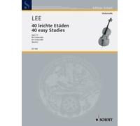 40 Leichte Etudes Opus 70 Sebastian Lee Book [Softcover] Cello Schott Music