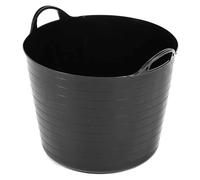 40 Litres Flexible Plastic Storage Bucket Tubs Black Rubble Container Strong (5)