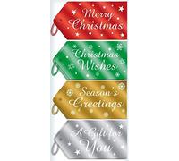 40 Merry Christmas Wishes Seasons Greetings Foil Luggage Gift Tags Label Decoration Hanging Present Craft