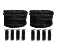 40 Metres Black Gutter Brush Leaf Guard Rolls (10 x 4m) & Pack of 8 Drain Guard Plugs