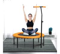 HOMCOM 40'' Mini Trampoline Adult Rebounder Jumper W/ Handle Fitness Orange | TJ Hughes