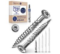 40 mm long stainless steel terrace screw, TORX cutting groove, lens head and shaft ribs, made of C1, 5 mm thick 40 mm, screw length: 500 pieces, 26 mm, part thread, terrace screw, 5 x 40 mm