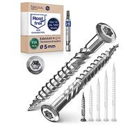 40 mm long stainless steel terrace screw, TORX cutting groove, lens head and shaft ribs, made of V2A, 5 mm thick 40 mm, screw length: 500 pieces, 26 mm, part thread, terrace screw, 5 x 40 mm