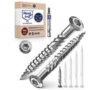40 mm long stainless steel terrace screw, TORX cutting groove, lens head and shaft ribs, made of V4A, 5 mm thick 40 mm, screw length: 500 pieces, 26 mm, part thread, wood screw, terrace screw, 5x40 mm