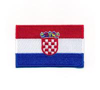 40 mm x 25 mm Croatia Zagreb Flag, Embroidered Iron-On Patch, 0917 A