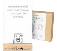 40 Mum Affirmation Cards with Wooden Holder - Postcard-Sized Daily Fun Gift for Mums Gift Box