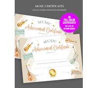 40 Music Achievement Certificates: Notebook with Certificate of Completion for Kids