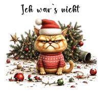 40 Napkins Christmas Cat Was It Not as Table Decoration 33 x 33 cm | Paper napkins with motif. Also suitable for decoupage and decoupage technique
