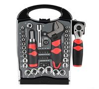 40 or 45 Piece Socket Wrench Set with Multiple Screwdriver Bits Adjustable Wrench for Mechanics and DIY Repairs (45PCS)