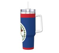 40 OZ Belize Flag Ice Bully Cup Sturdy and Durable Sturdy for Outdoor Sports Commuting Camping Work Use