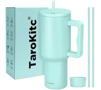 40 oz Insulated Tumbler with Handle and lid, Vacuum Double Walled Stainless Steel Travel Mug, Fits for car Cup Holder, Leak Proof, Keep Beverages Cold for 30 Hours (Sea Green)