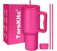 40 oz Insulated Tumbler with Handle and lid, Vacuum Double Walled Stainless Steel Travel Mug, Fits for car Cup Holder, Leak Proof, Keep Beverages Cold for 30 Hours (Raspberry Pink)