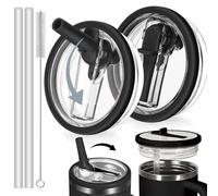40 Oz Replacement Lid Dust-Proof and Leak-Proof Cup With Straw Reusable Leak Lid for Cup Suitable for 40 Oz Cups,Glasses,Accessories (Black)