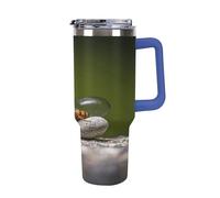 40 Oz Stainless Steel Insulated Water Bottle Rocks and Bugs Print Flip Straw Travel Coffee Mug Leak-Proof Car Cup with Lid and Straw