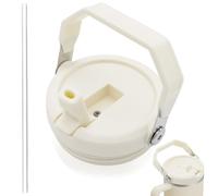 40 oz Stanley Quencher Tumbler Handle Flip Straw Leak-Proof Lid Replacement with Handle (Cream)