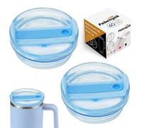 40 OZ Tumbler Lid Replacement Fit for Stanley Cup, 2 Pack Clear Replacement Lids Fit for Stanley Travel Tumbler, Spill Proof Tumbler Covers for Stanley Cup Accessories (Blue)