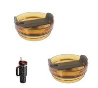 40 OZ Tumbler Lids for Stanley Cup, 2 Pack Replacement Lids Fit for Stanley Adventure Quencher,Replacement Spill Proof Splash Resistant Tumbler Lids, Reusable Tumbler Cover for Stanley (Brown)