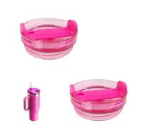 40 OZ Tumbler Lids for Stanley Cup, 2 Pack Replacement Lids Fit for Stanley Adventure Quencher,Replacement Spill Proof Splash Resistant Tumbler Lids, Reusable Tumbler Cover for Stanley (Clear Rose)