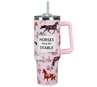 40 Oz Tumbler With Handle 40oz Horse Tumbler With Lid Straw Double Insulated Travel Coffee Mug Horse Lover Gifts for Women