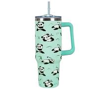 40 Oz Tumbler With Handle 40oz Panda Tumbler With Lid Straw Double Insulated Travel Coffee Mug Panda Cute Cup Gifts For Women