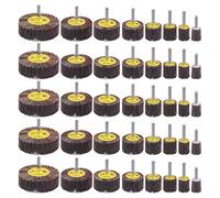 40 Pack 1/4 Inch Abrasive Flap Wheel Sander Set, Rocaris 80 Grit Aluminium Oxide Flap Wheels Cone Shape Sanding Wheel, 8 Sizes