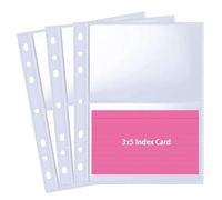 40 Pack 160 Pockets A5 Binder Index Card Sleeve Pages, Ultra-Clear 3.5x5 Inch Binder Protective Sleeves for Photos and Seed Packets，Side Loading
