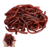 40-Pack 18cm Soft Plastic Earthworm Fishing Lures, Realistic Brown Nightcrawler Lures for Texas Rig Bass Fishing, Lifelike Stretchy Worms for Pranks and Halloween Sensory Bins