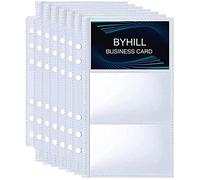 40 Pack 240 Pockets A6 Binder Business Card Sleeves, Ultra-Clear K-pop Photocard Sleeves, Double Sided 3 Pocket 6 Ring Planner Refill Pages for Business Card, Credit Card and K-pop Photocard
