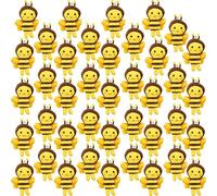 40 Pack 5 Inch Mini Bee Stuffed Animal Toys Lifelike Small Plush Bee Cute Soft Plush Honeybee Keychain for Baby Shower Holiday Birthday Animal Party
