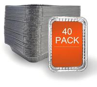 40 Pack Aluminium Drip Pans for Outdoor Grill, Disposable BBQ Grease Tray Liners, Compatible with Woodfire OG701, Spirit, Genesis, Q Series Grills, BBQ Grill Accessories