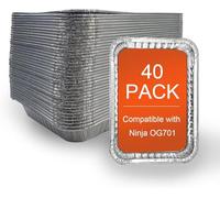 40 pack Aluminum Drip Pan for Ninja OG701 Woodfire Outdoor Grill Grease Tray, Drip Pan also Compatible with Weber Spirit, Genesis, Q Series Grill-Xing